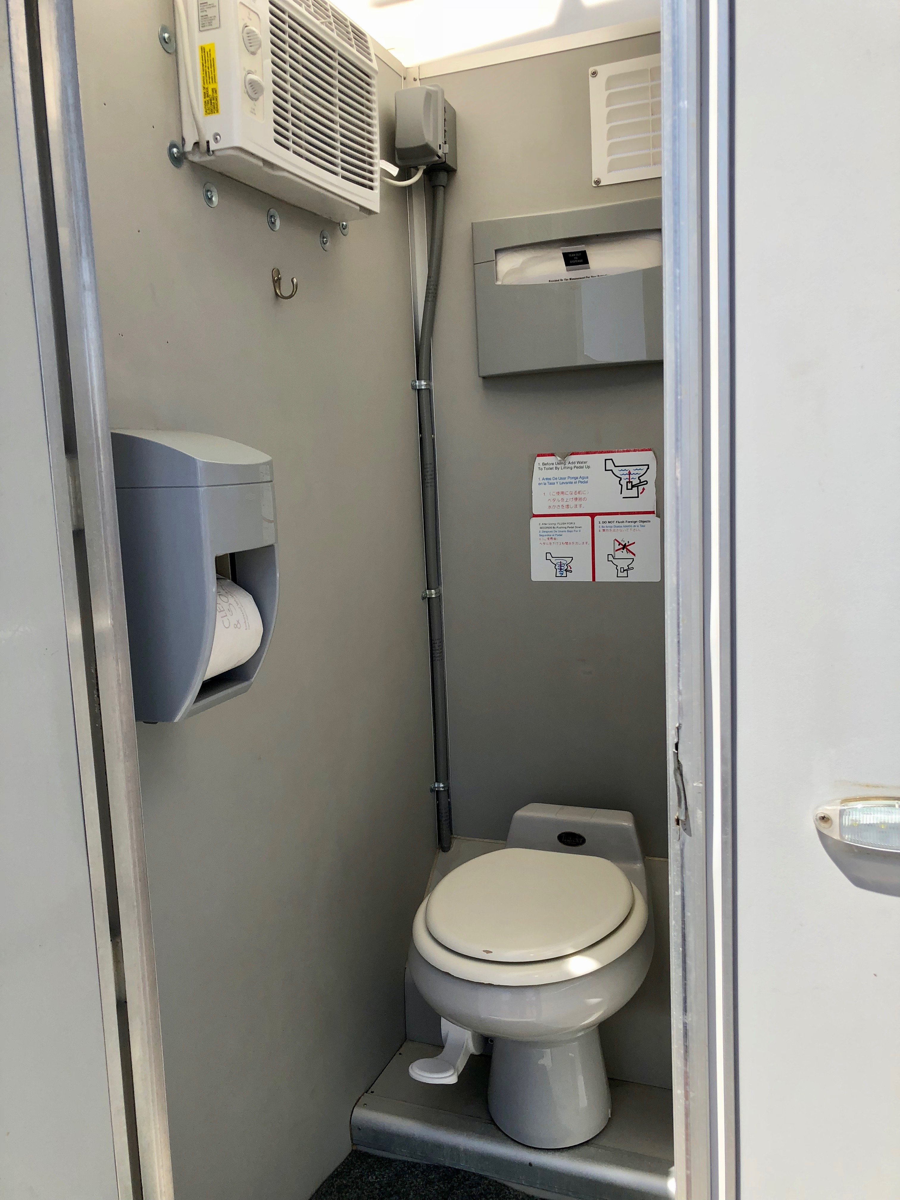 10 Station Standard Restroom Trailer Rental Interior Toilet